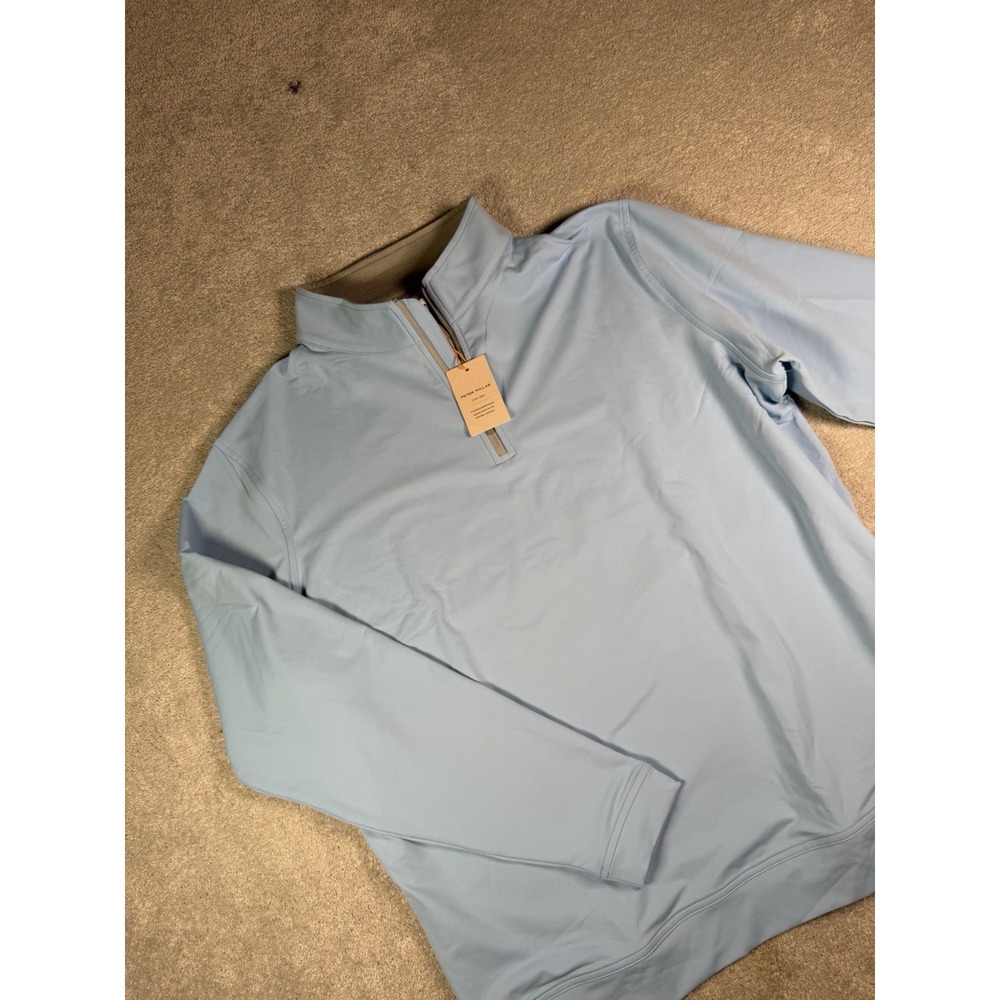 Peter Millar Crown Sport Perth Performance 1/4 Zip Men's XL Carolina Blue New